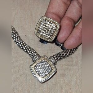 Sterling silver ring & matching necklace